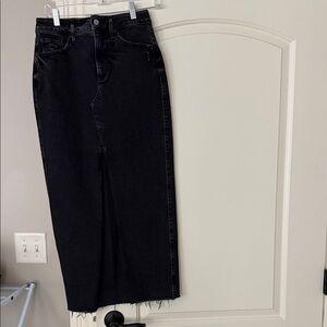 Black High-Waist Maxi Jean skirt Women